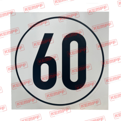 21863 KEMPF Aufkleber Geschwindigkeitsschild 60 km/h